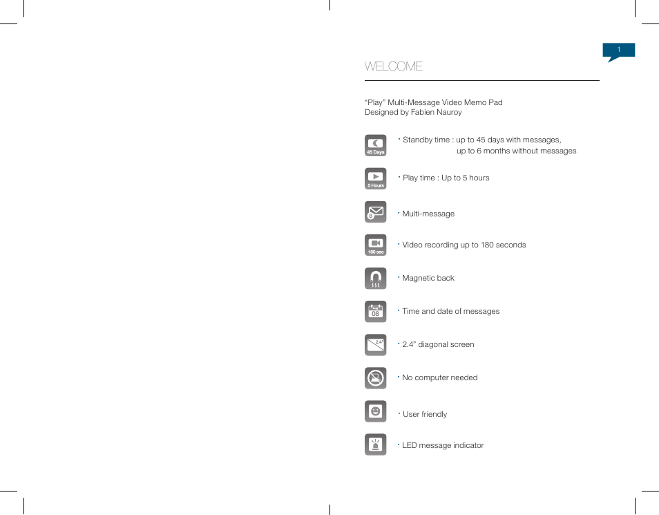 Welcome | Native Union Play Video Memo User Manual | Page 2 / 45