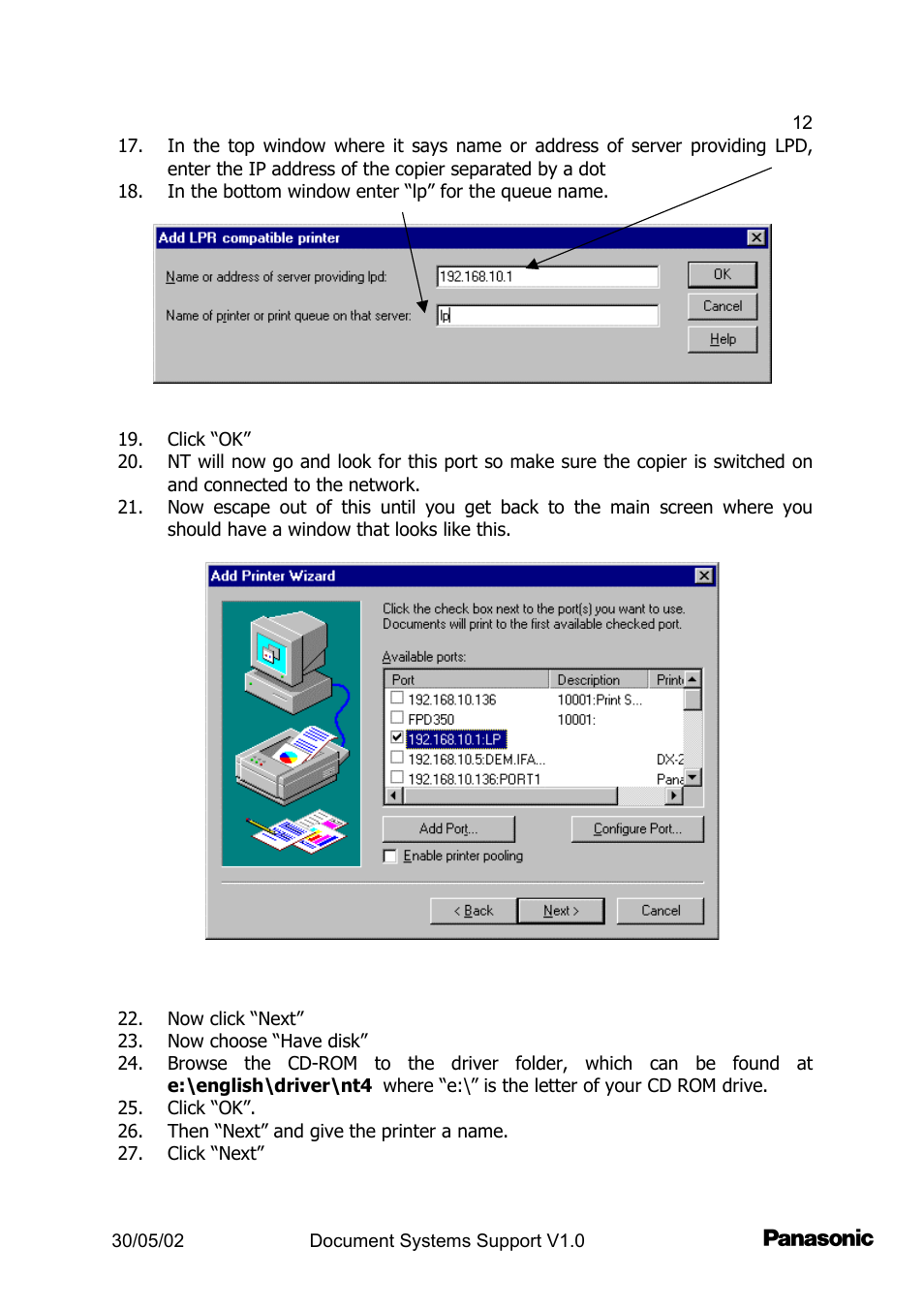 Panasonic DP2000 User Manual | Page 12 / 44