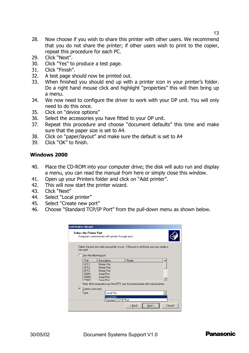 Panasonic DP2000 User Manual | Page 13 / 44
