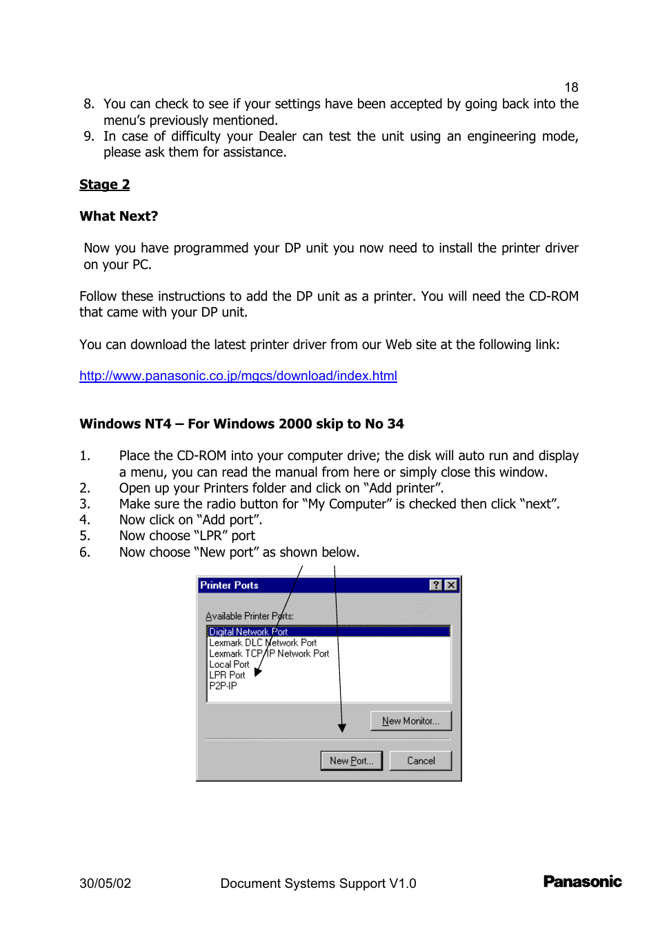 Panasonic DP2000 User Manual | Page 18 / 44