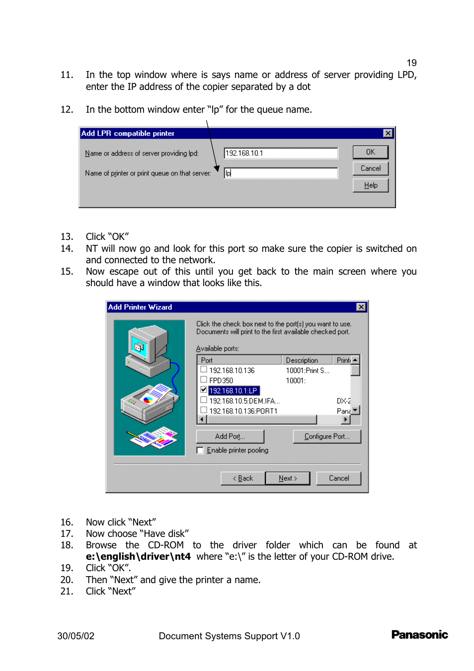 Panasonic DP2000 User Manual | Page 19 / 44