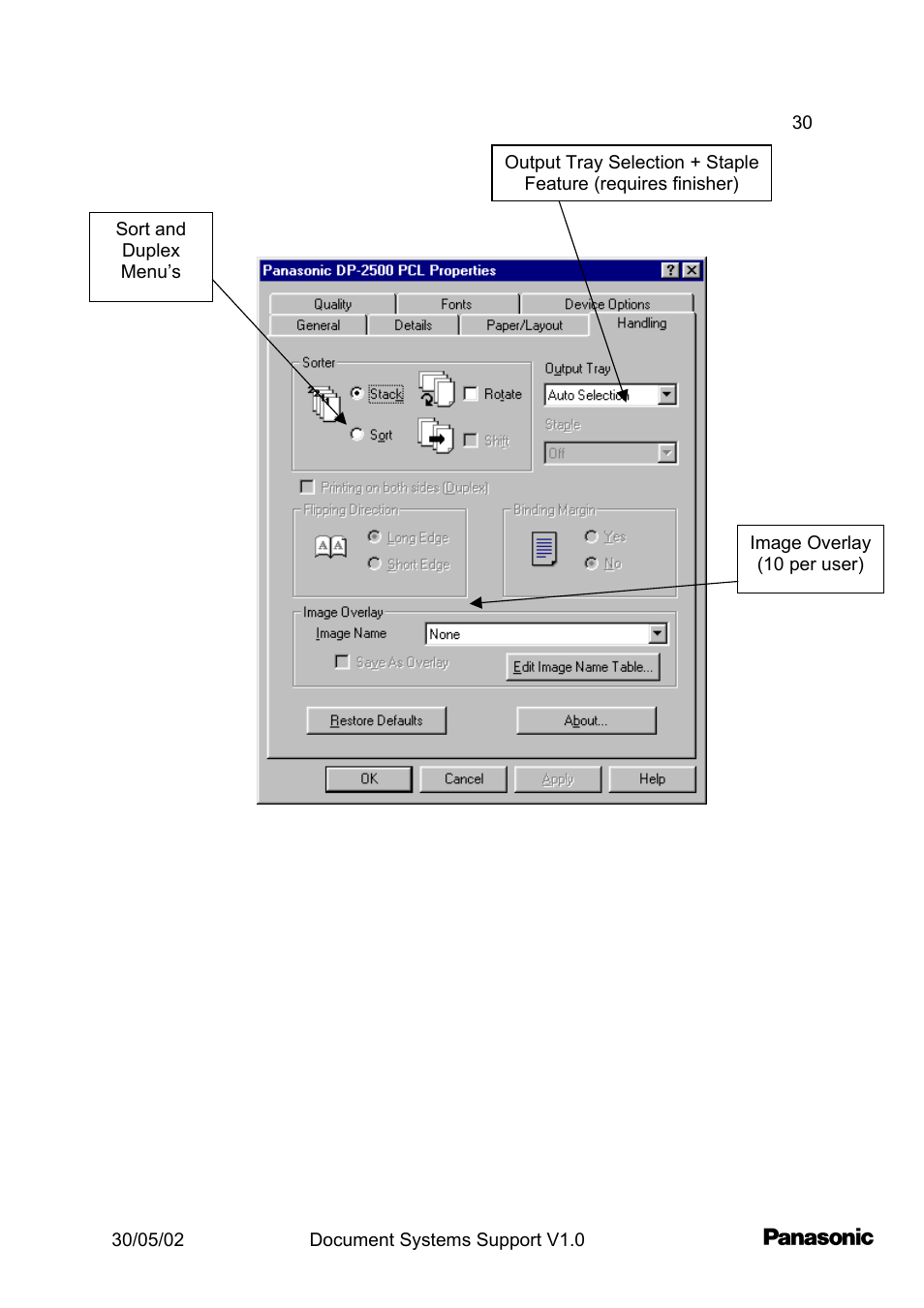 Panasonic DP2000 User Manual | Page 30 / 44