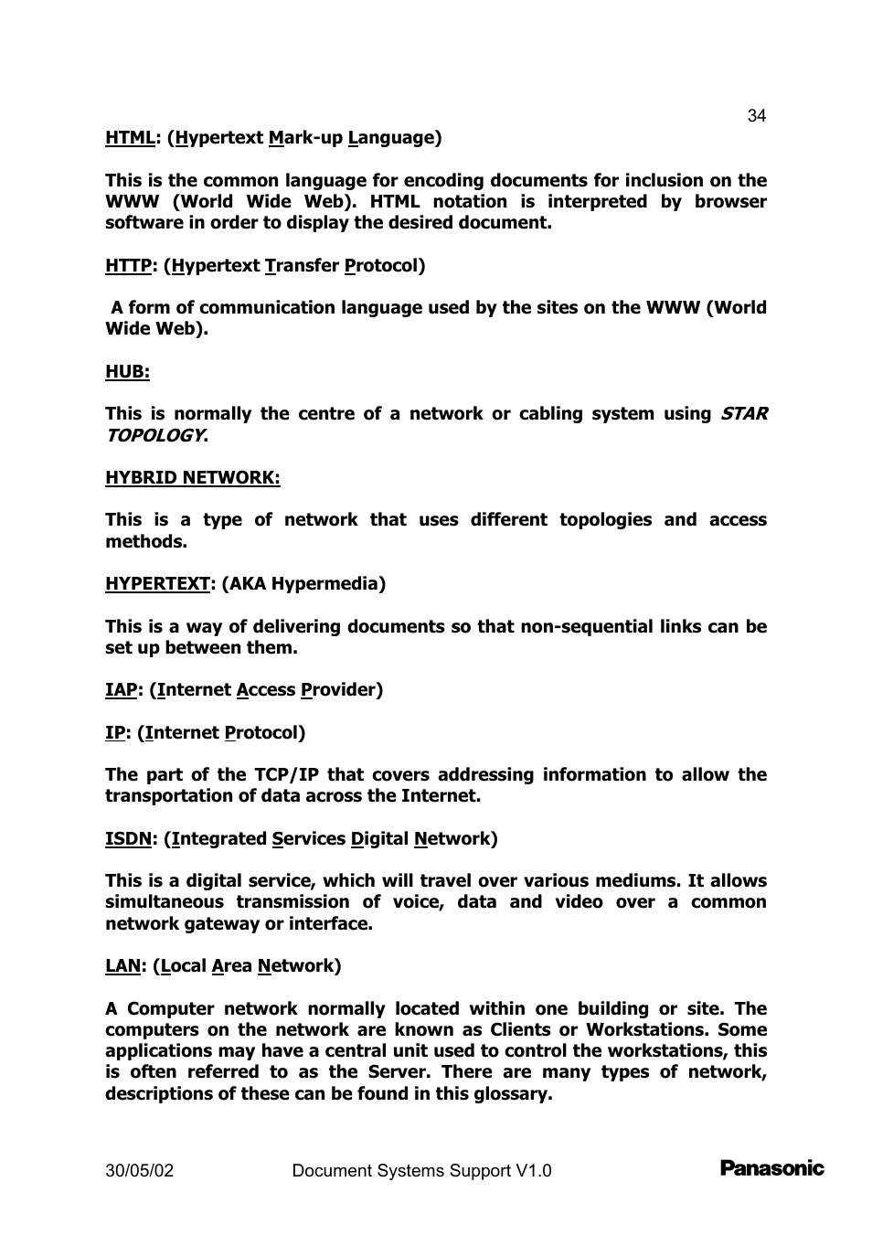 Panasonic DP2000 User Manual | Page 34 / 44