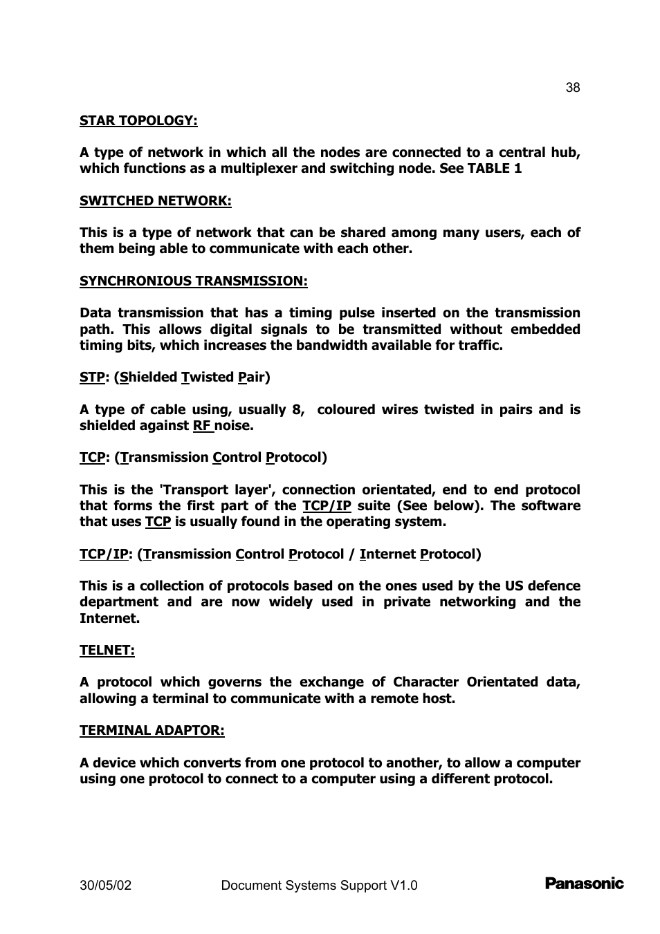 Panasonic DP2000 User Manual | Page 38 / 44