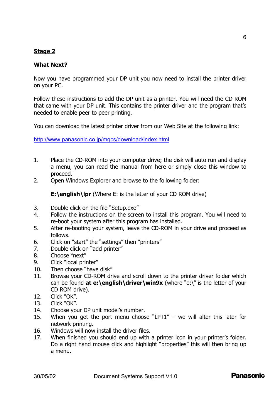 Panasonic DP2000 User Manual | Page 6 / 44