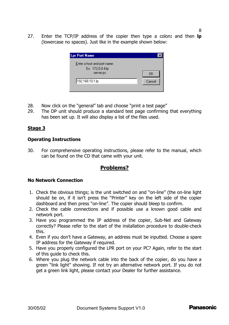 Panasonic DP2000 User Manual | Page 8 / 44