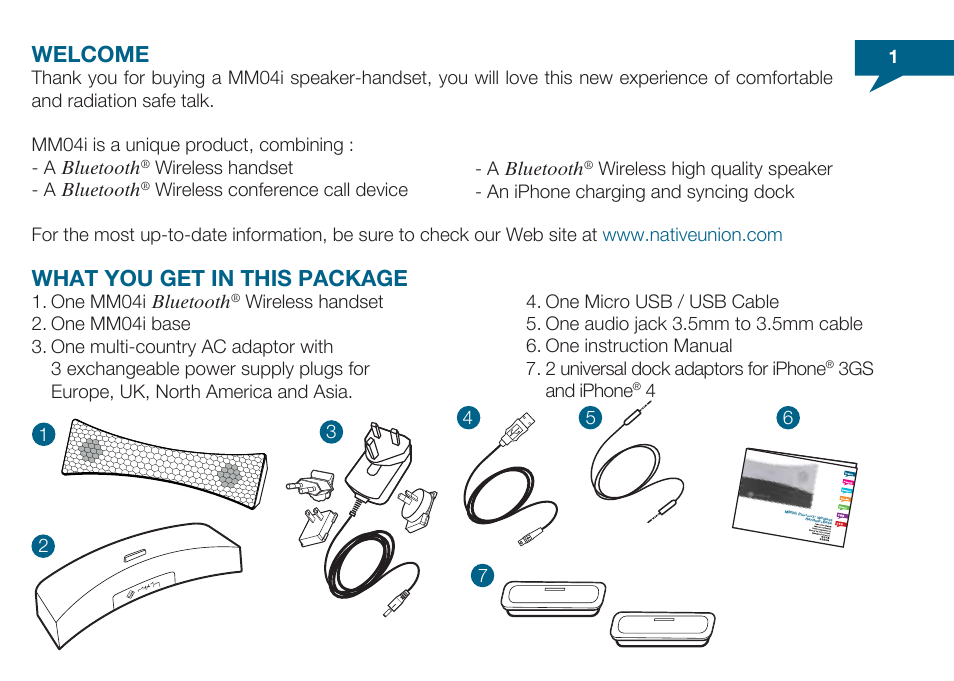 Welcome, What you get in this package | Native Union Honeycomb User Manual | Page 2 / 28