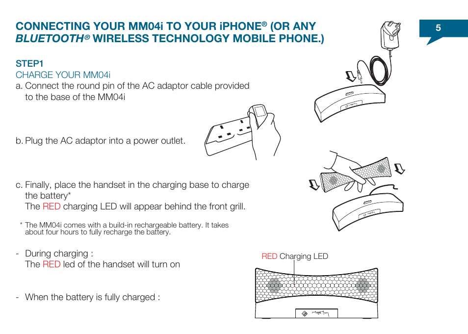 Connecting your mm04i to your iphone, Or any bluetooth, Wireless technology mobile phone.) | Native Union Honeycomb User Manual | Page 6 / 28