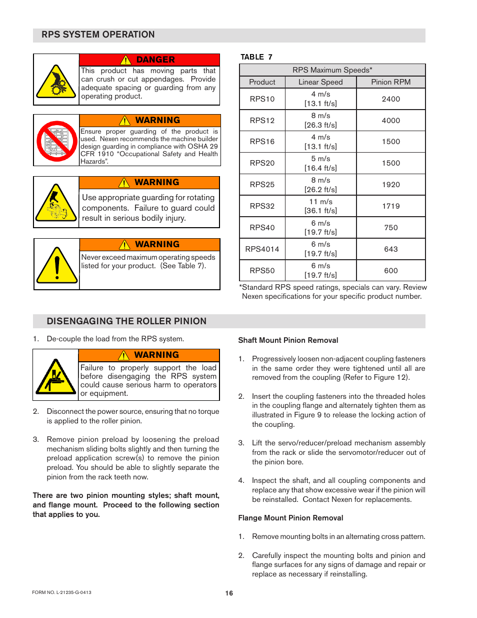 Nexen RPG25A-GE486T 966740 User Manual | Page 16 / 18