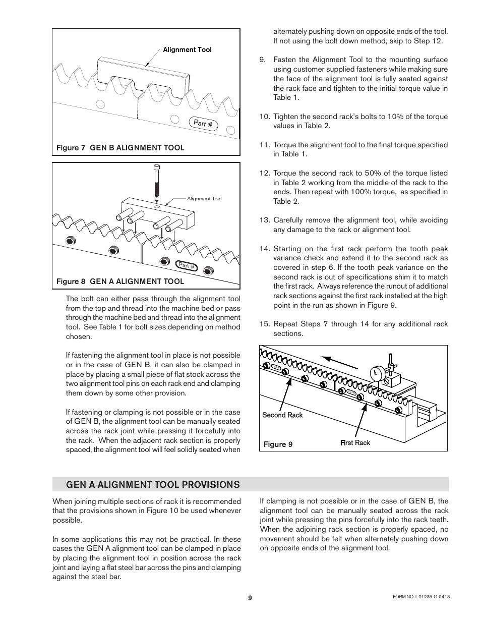 Gen a alignment tool provisions | Nexen RPG25A-GE486T 966740 User Manual | Page 9 / 18