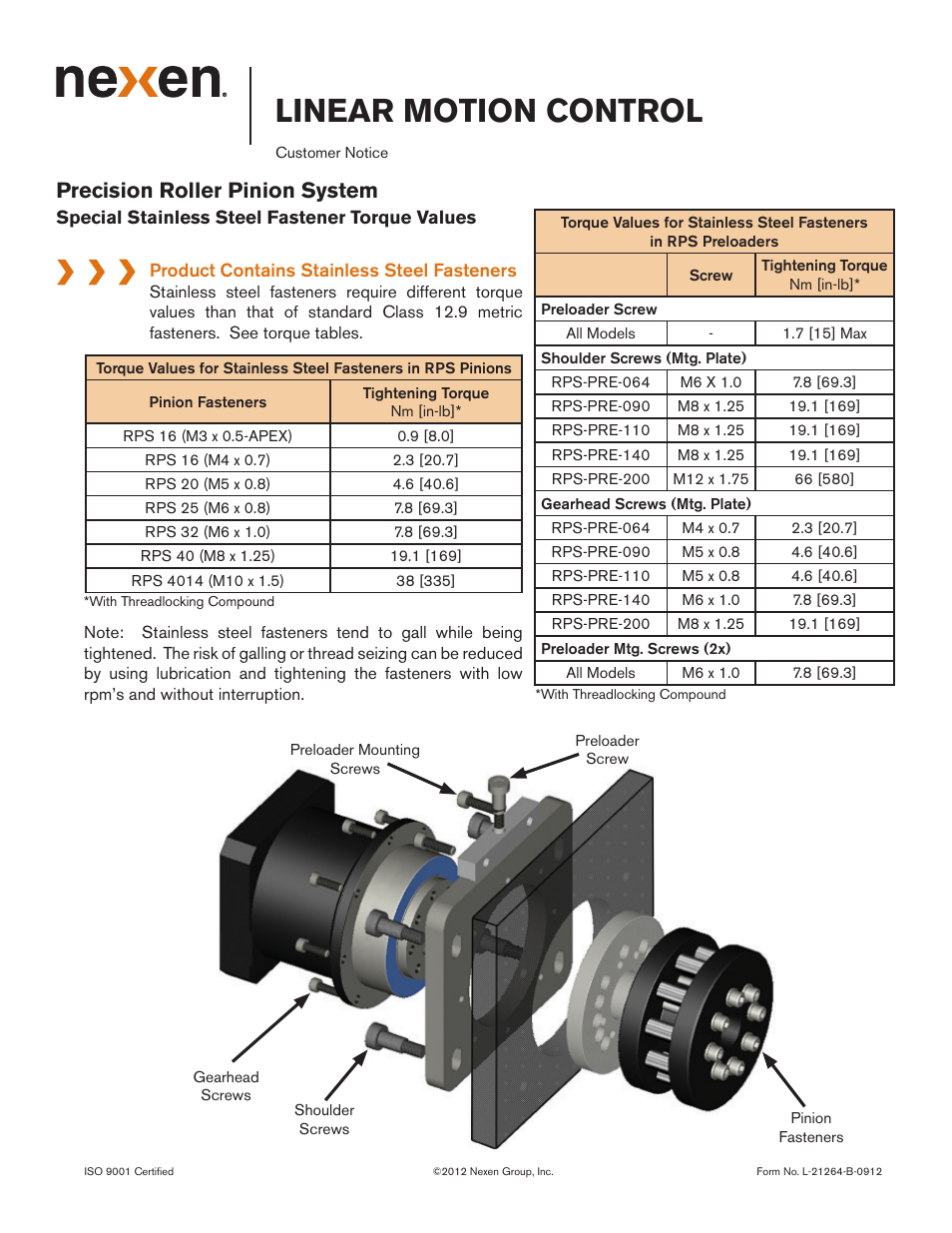 Nexen ISO9409-064-SS 960855 User Manual | 1 page