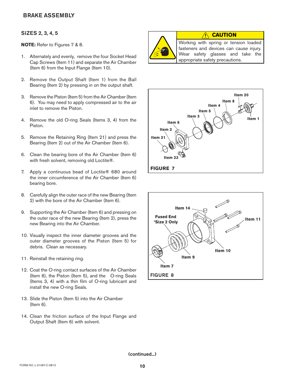 Brake assembly | Nexen SBPA05 964950 User Manual | Page 10 / 13