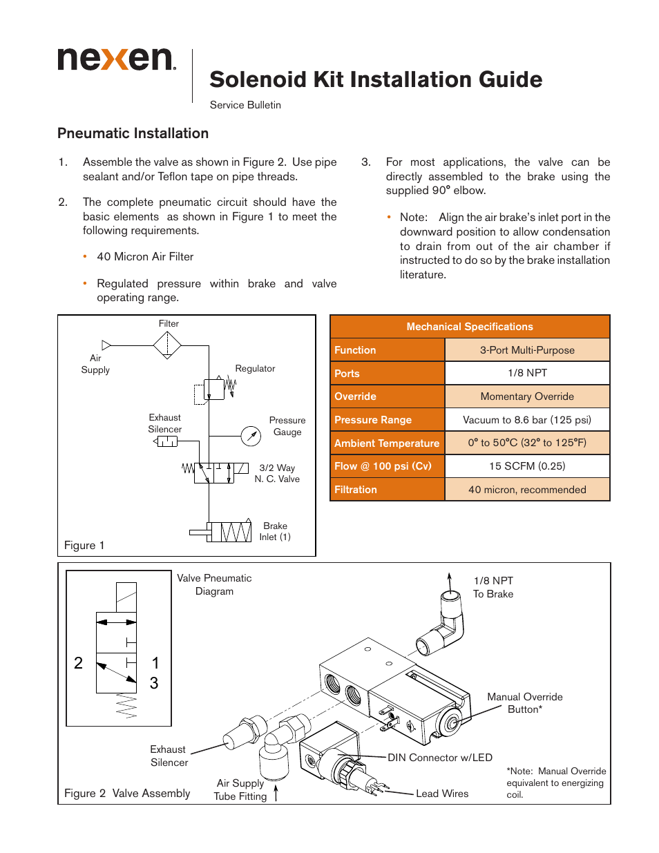 Nexen 3-Way Valve 964650 User Manual | 2 pages