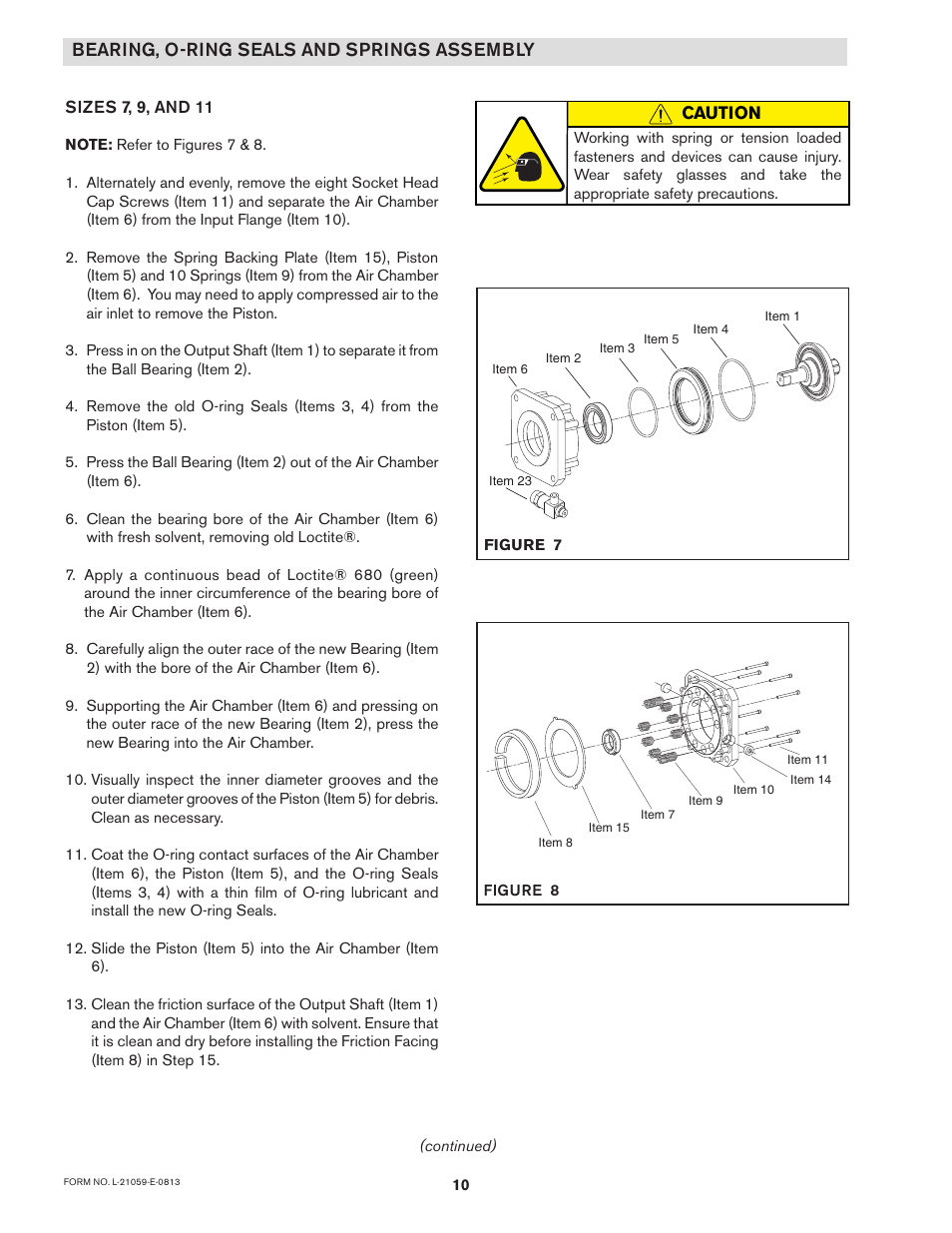 Bearing, o-ring seals and springs assembly | Nexen SBP09 965110 User Manual | Page 10 / 14