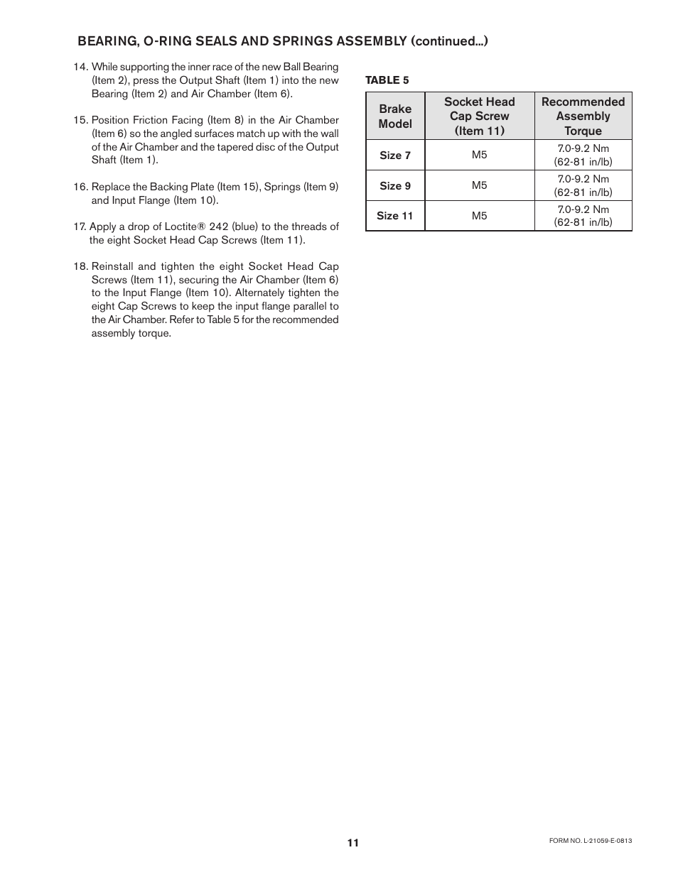 Nexen SBP09 965110 User Manual | Page 11 / 14