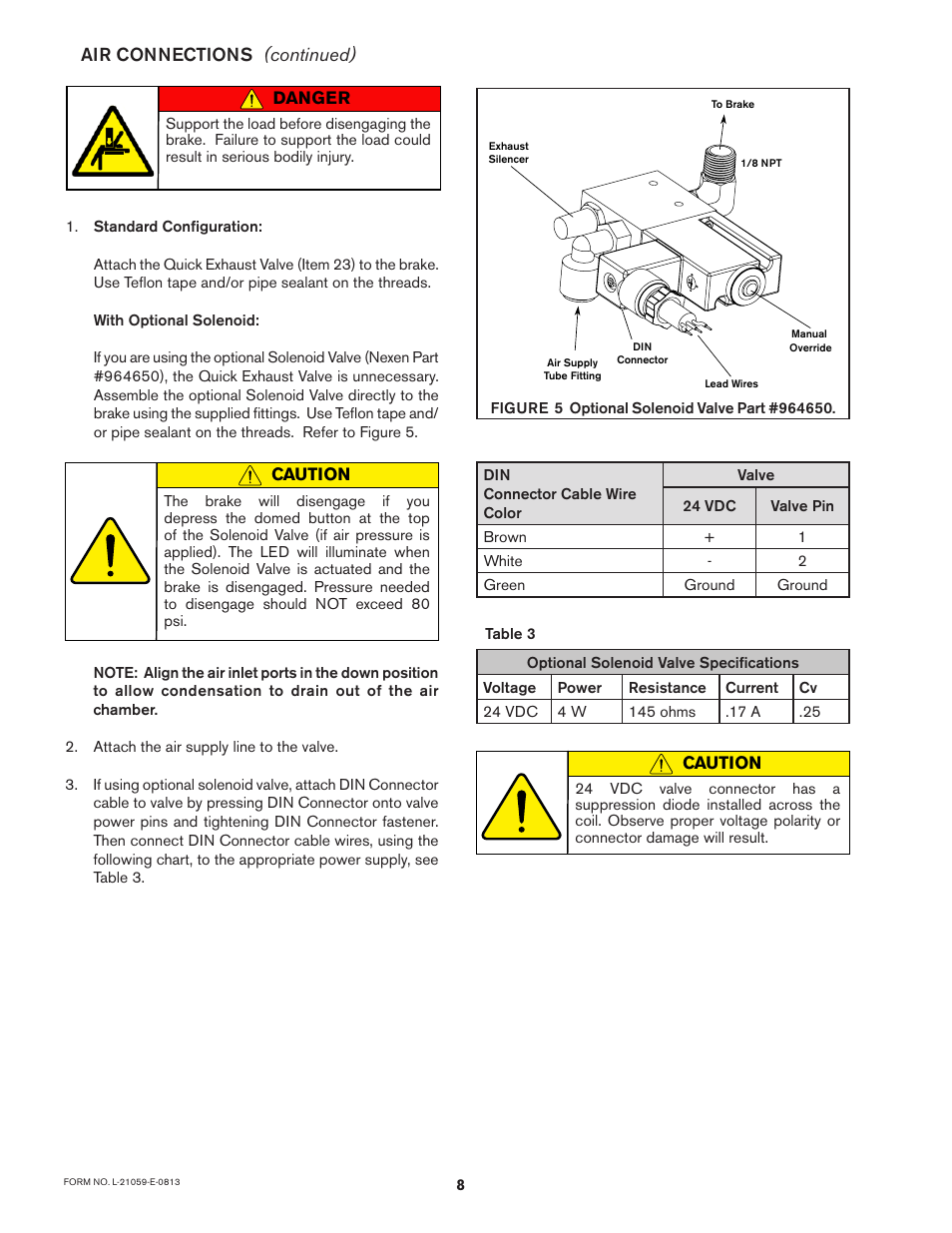 Air connections (continued) | Nexen SBP09 965110 User Manual | Page 8 / 14