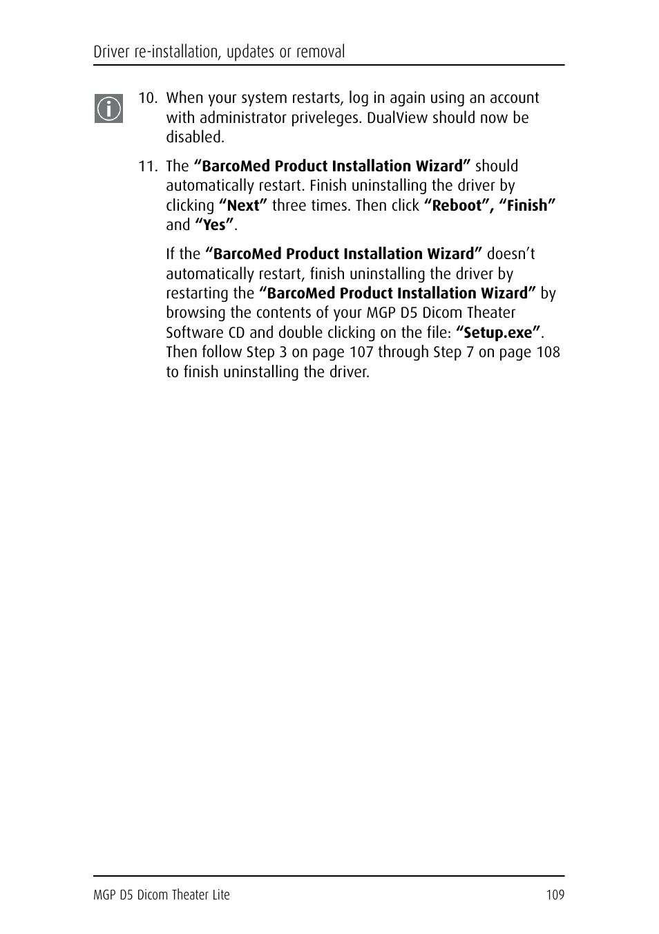 Barco DICOM THEATER LITE MGP D5 User Manual | Page 108 / 116