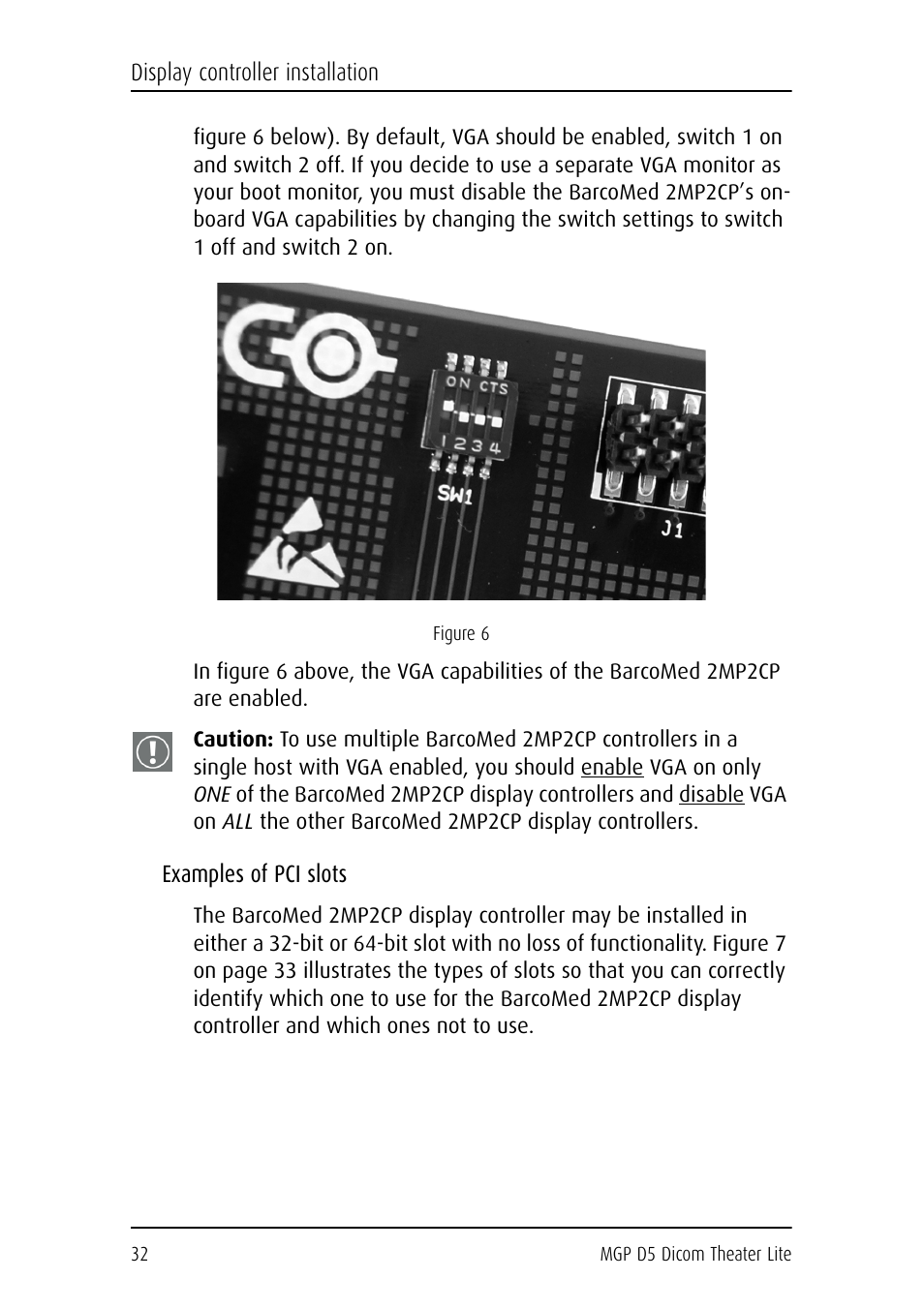 Examples of pci slots | Barco DICOM THEATER LITE MGP D5 User Manual | Page 31 / 116