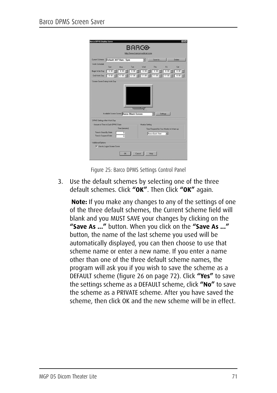Barco DICOM THEATER LITE MGP D5 User Manual | Page 70 / 116