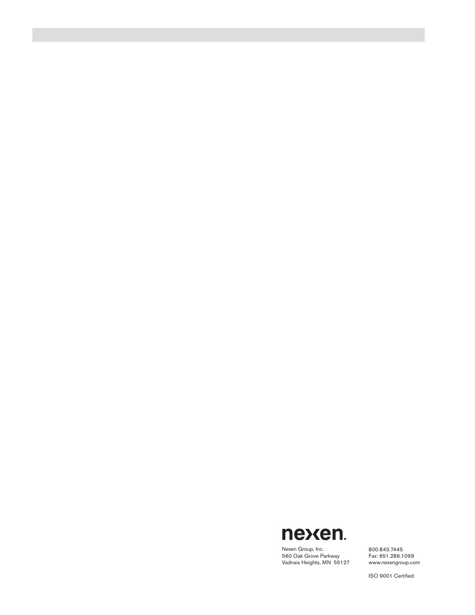 Warranty | Nexen RPS4014G-B0192T/023-EP2U 966725 User Manual | Page 10 / 10