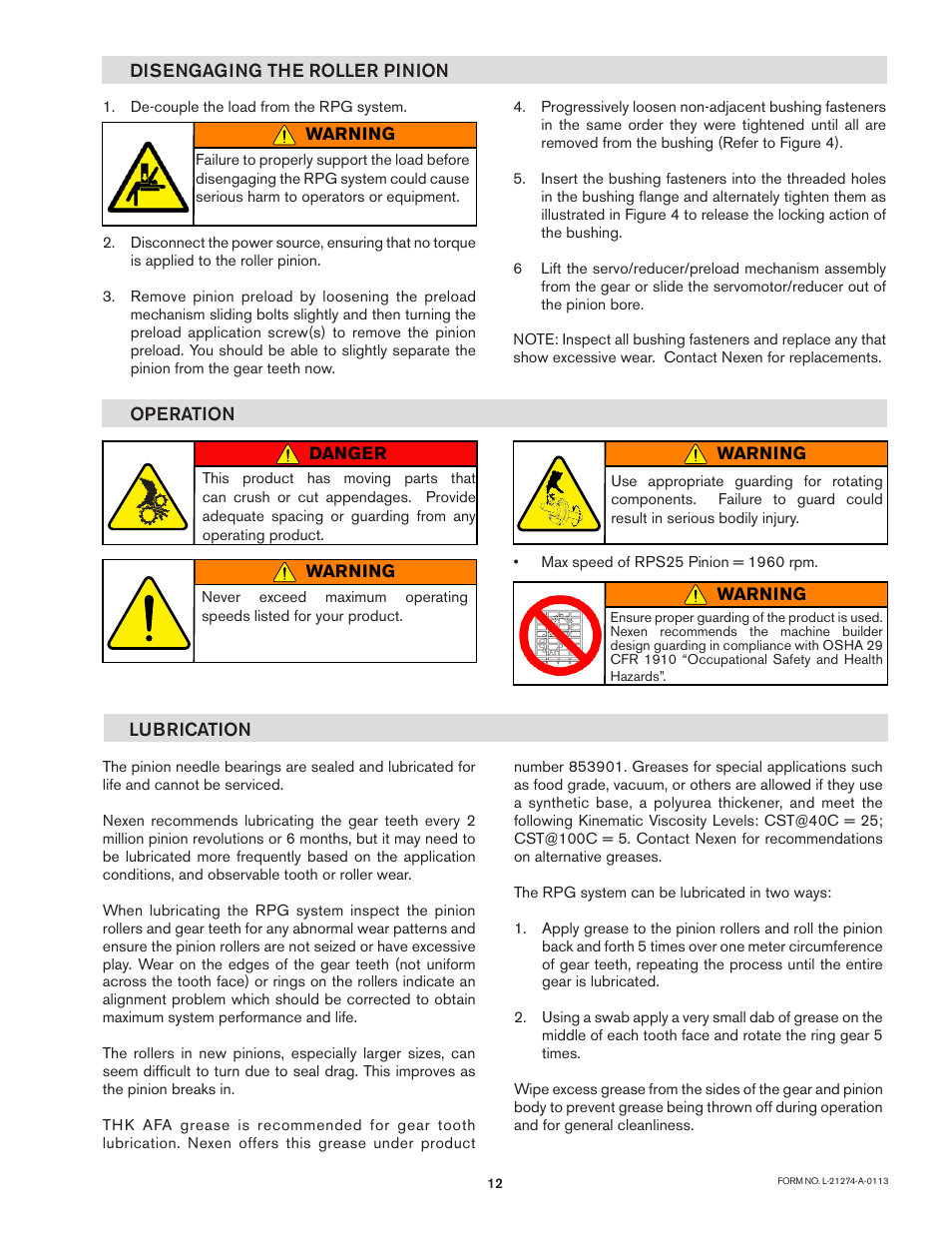 Nexen PRD1100 966902 User Manual | Page 12 / 13