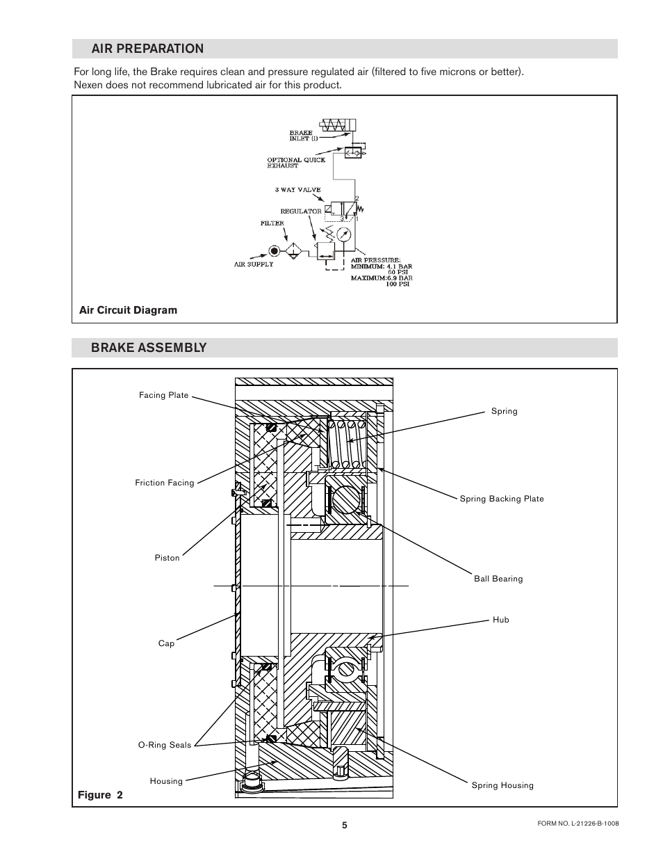 Air preparation, Brake assembly | Nexen I300 965502 User Manual | Page 5 / 9