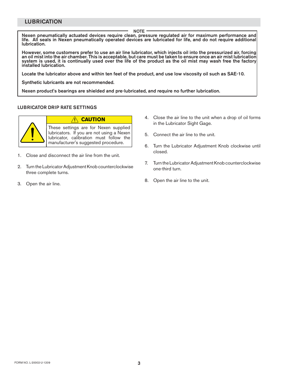 Lubrication, Brake guard installation | Nexen BWB 846805 User Manual | Page 6 / 11