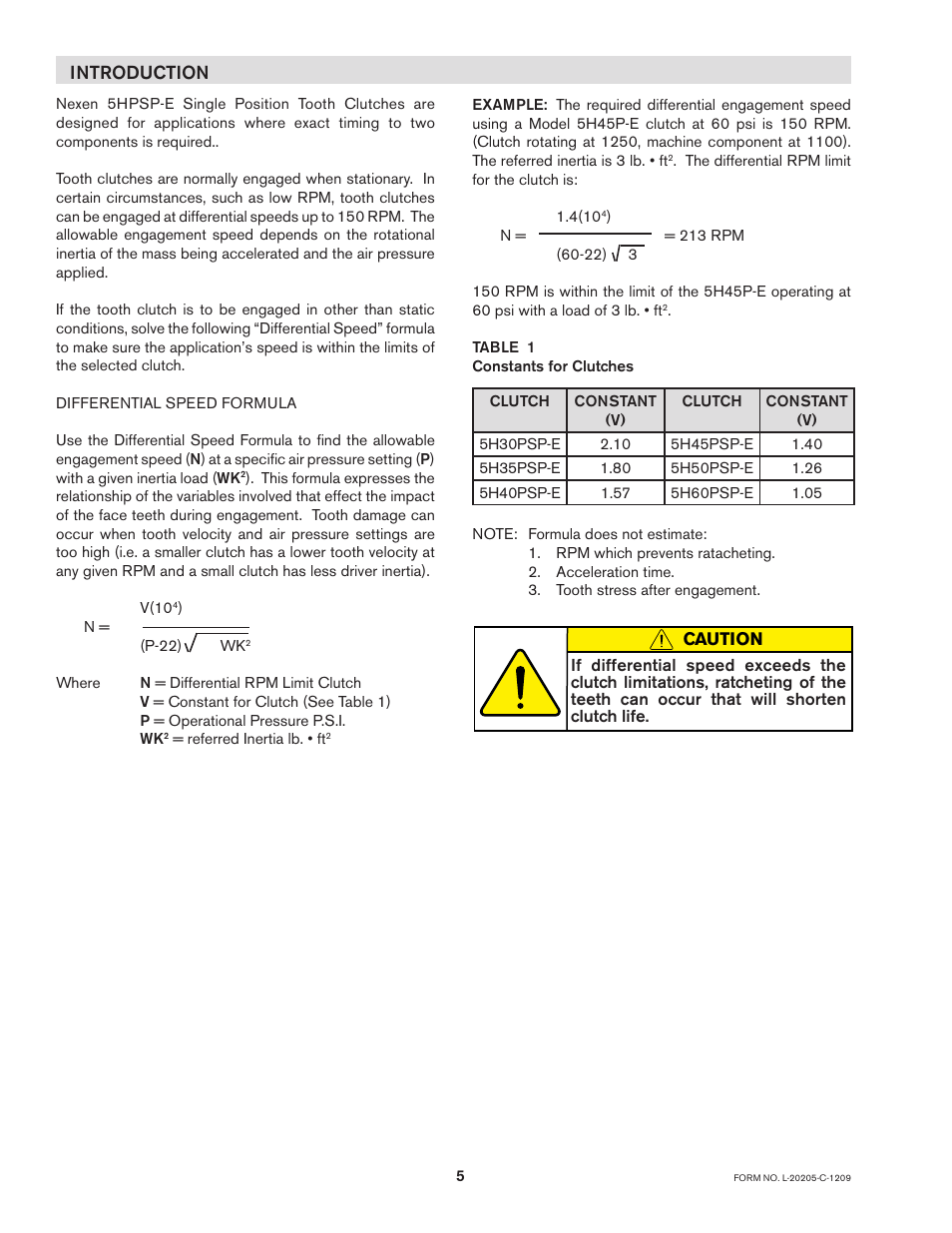 Introduction | Nexen 5H60PSP-E 913059 User Manual | Page 5 / 15