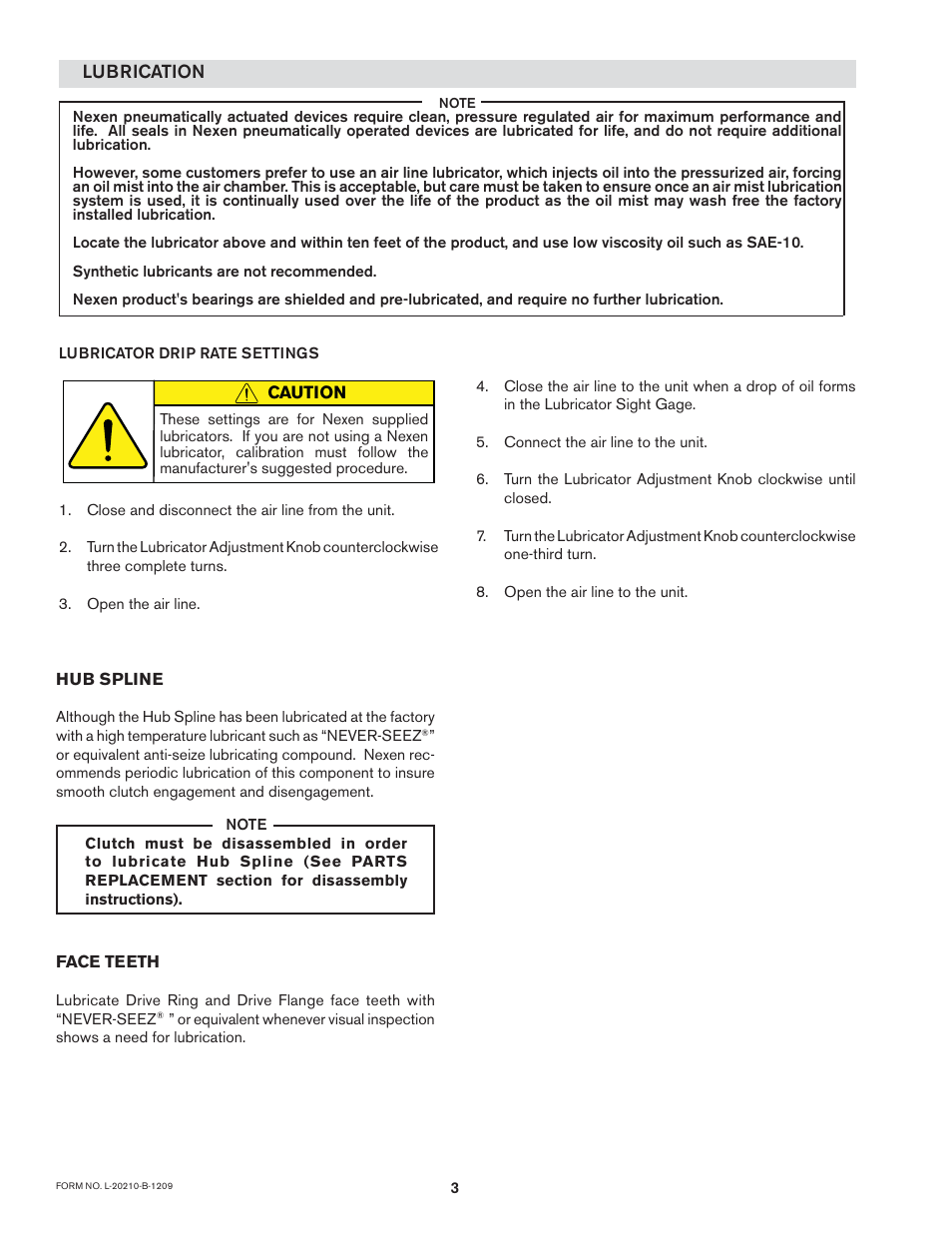 Lubrication, Brake guard installation | Nexen 5H20P-E 911317 User Manual | Page 6 / 13