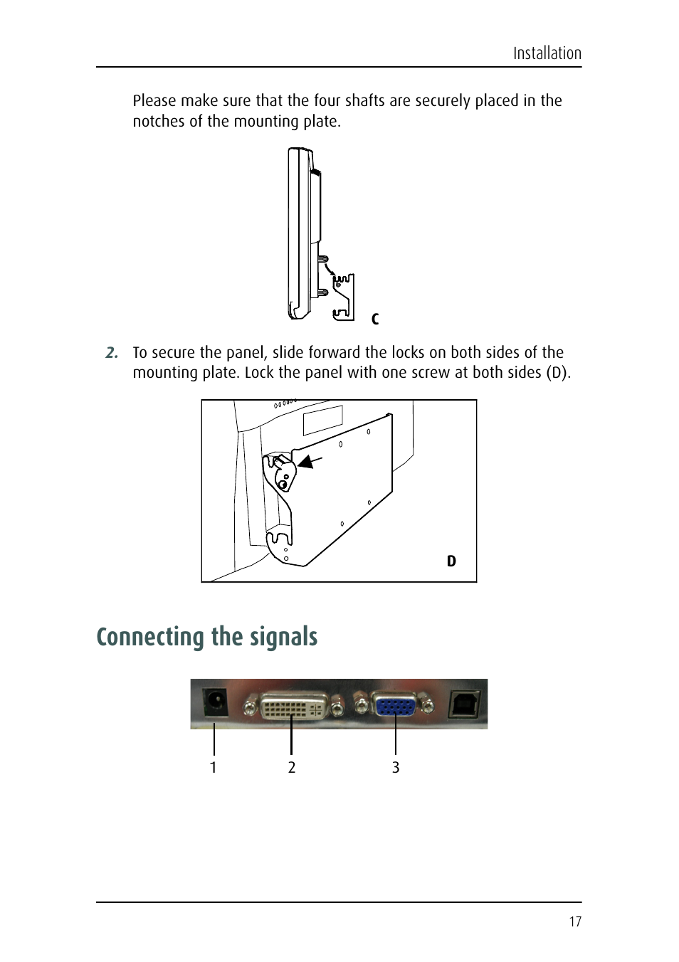 Connecting the signals | Barco MFCD 1219 (TS) User Manual | Page 17 / 36