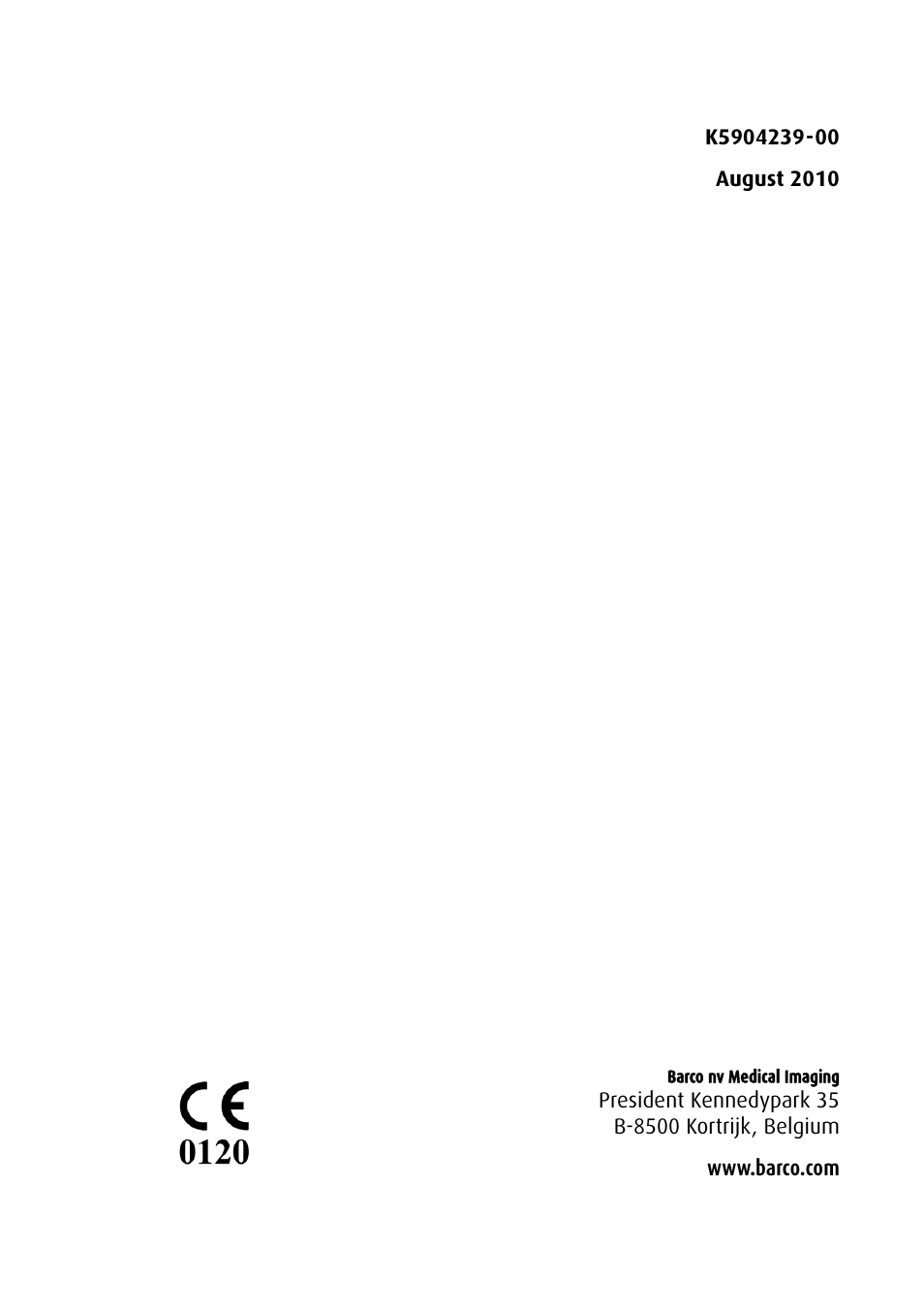 Barco MFCD 1219 (TS) User Manual | Page 36 / 36