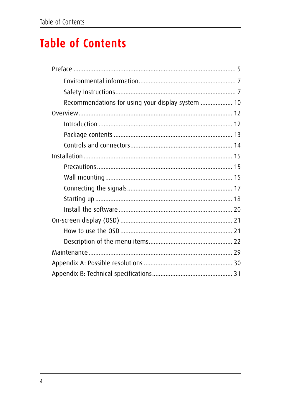 Barco MFCD 1219 (TS) User Manual | Page 4 / 36