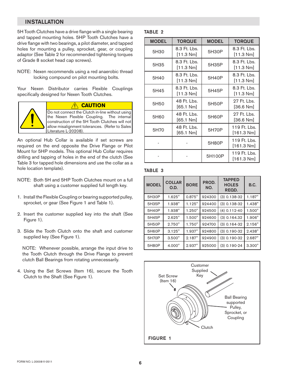 Installation | Nexen 5H70P 917500 User Manual | Page 6 / 23