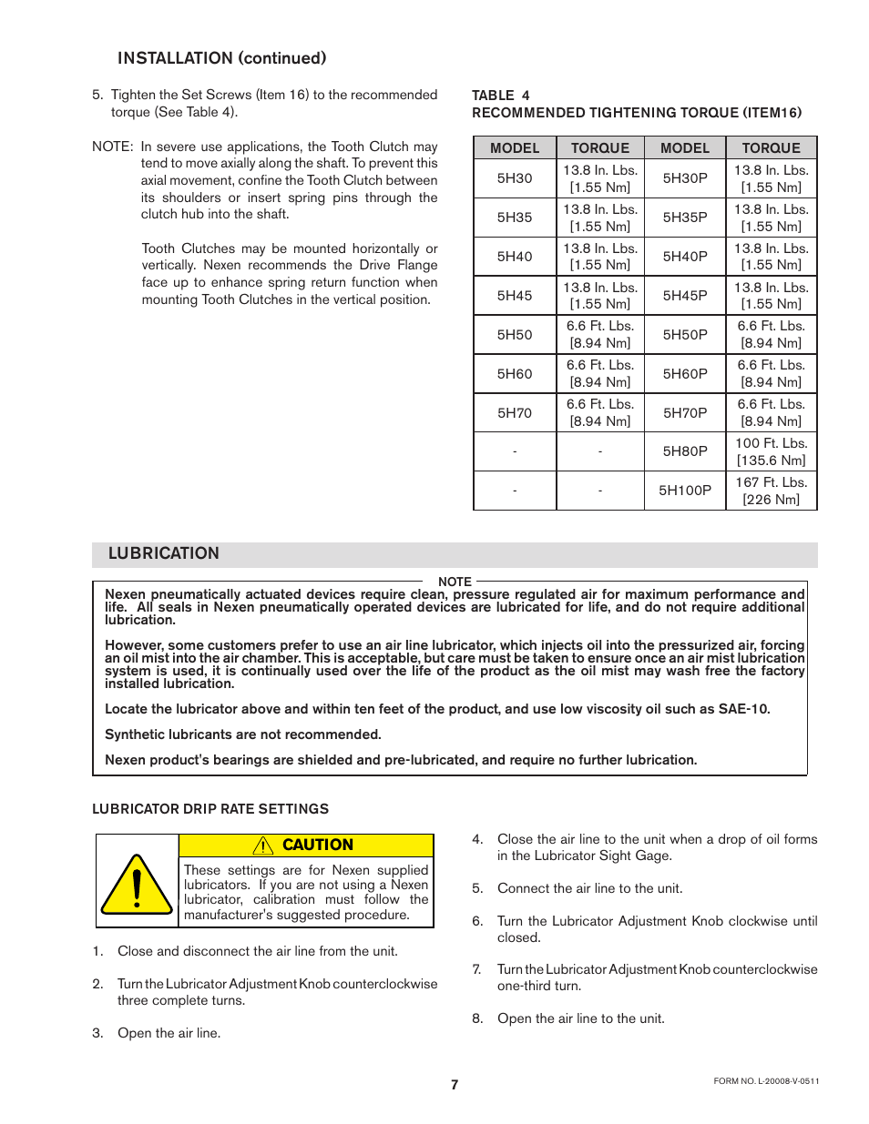 Nexen 5H70P 917500 User Manual | Page 7 / 23