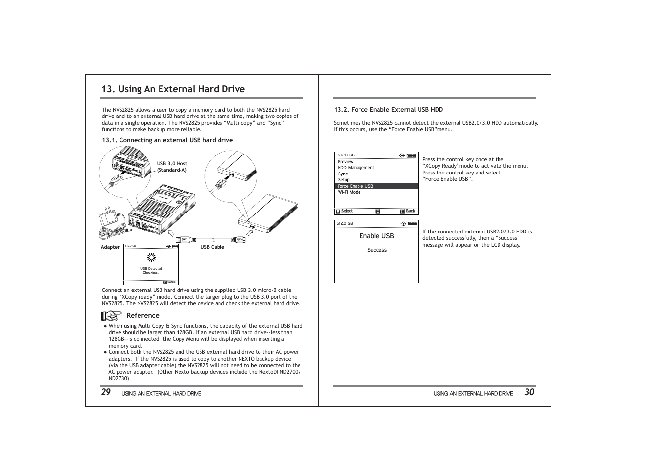 Using an external hard drive | NextoDI NVS2825 User Manual | Page 18 / 35