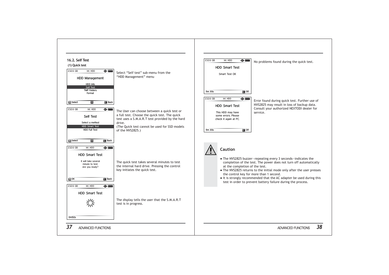 Caution | NextoDI NVS2825 User Manual | Page 22 / 35