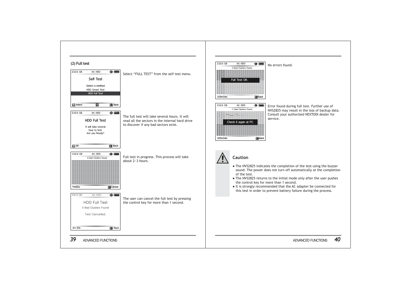 Caution | NextoDI NVS2825 User Manual | Page 23 / 35