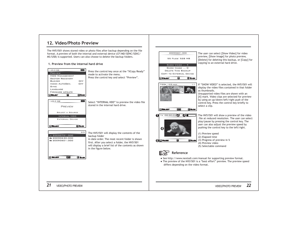 Video/photo preview | NextoDI NVS1501 User Manual | Page 14 / 33