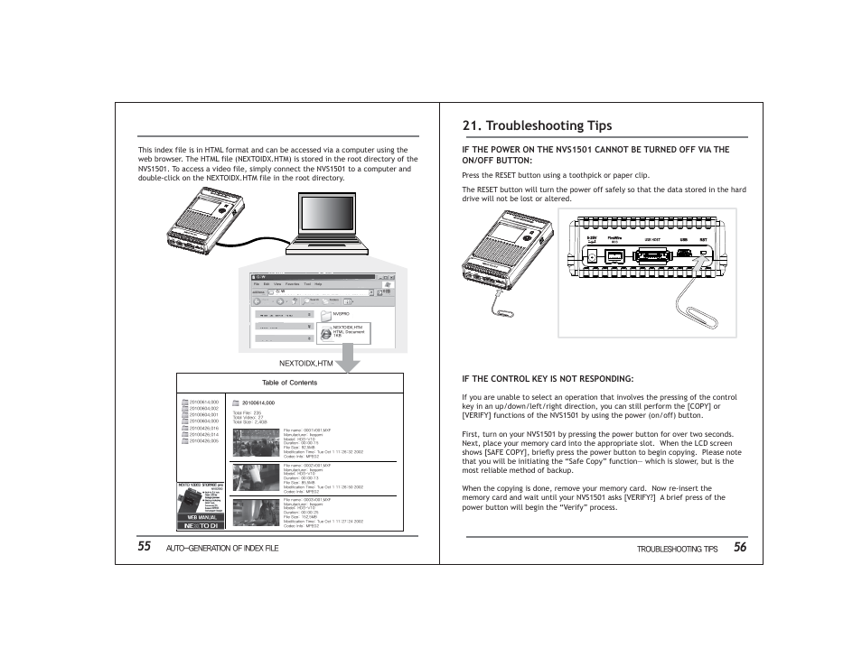 56 21. troubleshooting tips | NextoDI NVS1501 User Manual | Page 31 / 33