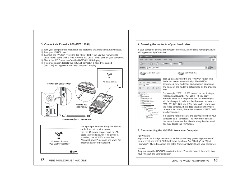 Pc connection | NextoDI NVS2501 User Manual | Page 12 / 34