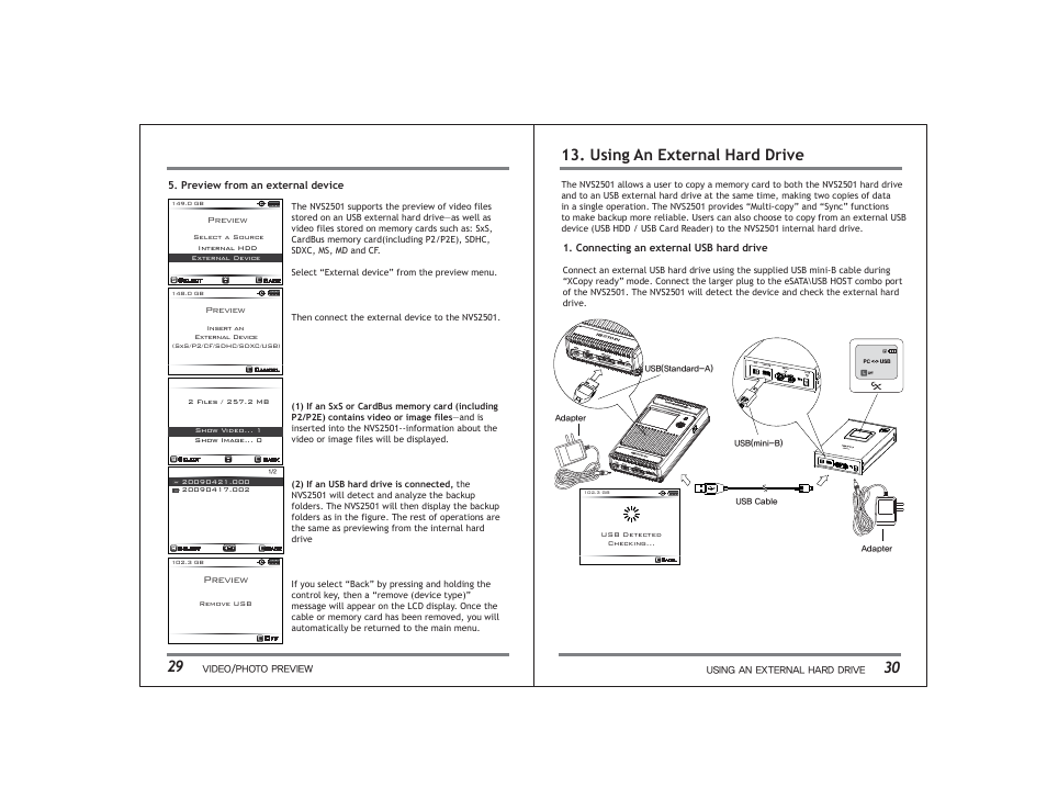 Using an external hard drive | NextoDI NVS2501 User Manual | Page 18 / 34