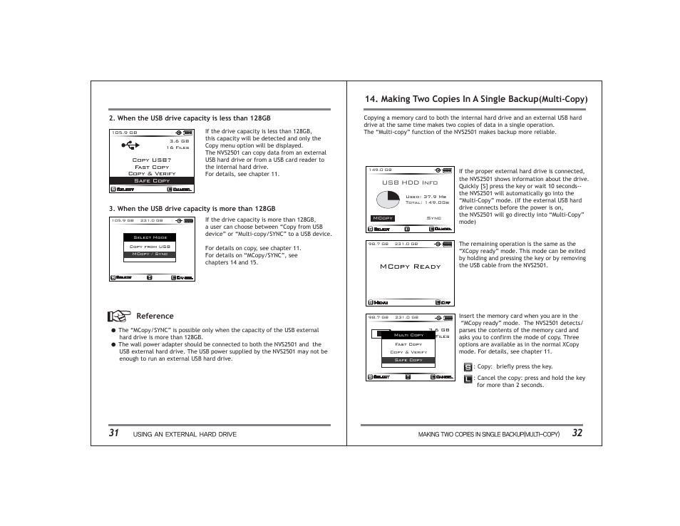 Making two copies in a single backup(multi-copy), Mcopy ready | NextoDI NVS2501 User Manual | Page 19 / 34