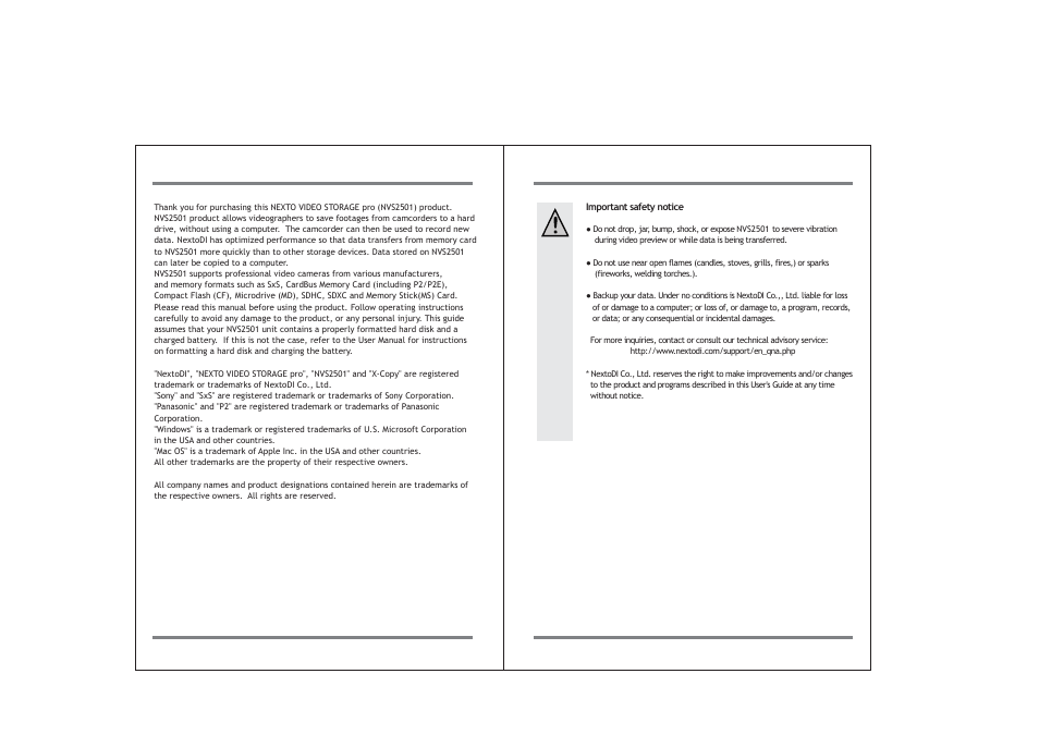NextoDI NVS2501 User Manual | Page 2 / 34