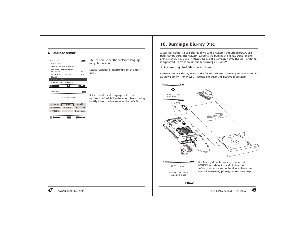 48 18. burning a blu-ray disc | NextoDI NVS2501 User Manual | Page 27 / 34