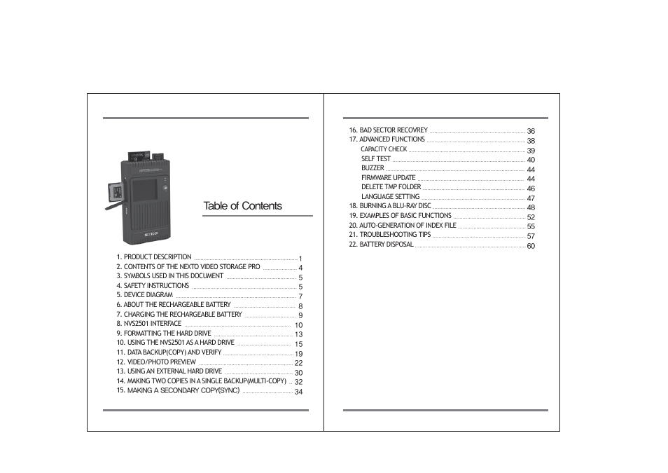 NextoDI NVS2501 User Manual | Page 3 / 34