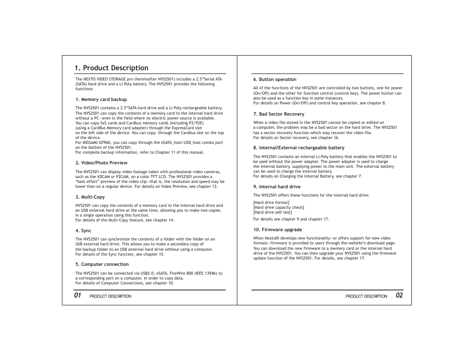 Product description 01 | NextoDI NVS2501 User Manual | Page 4 / 34