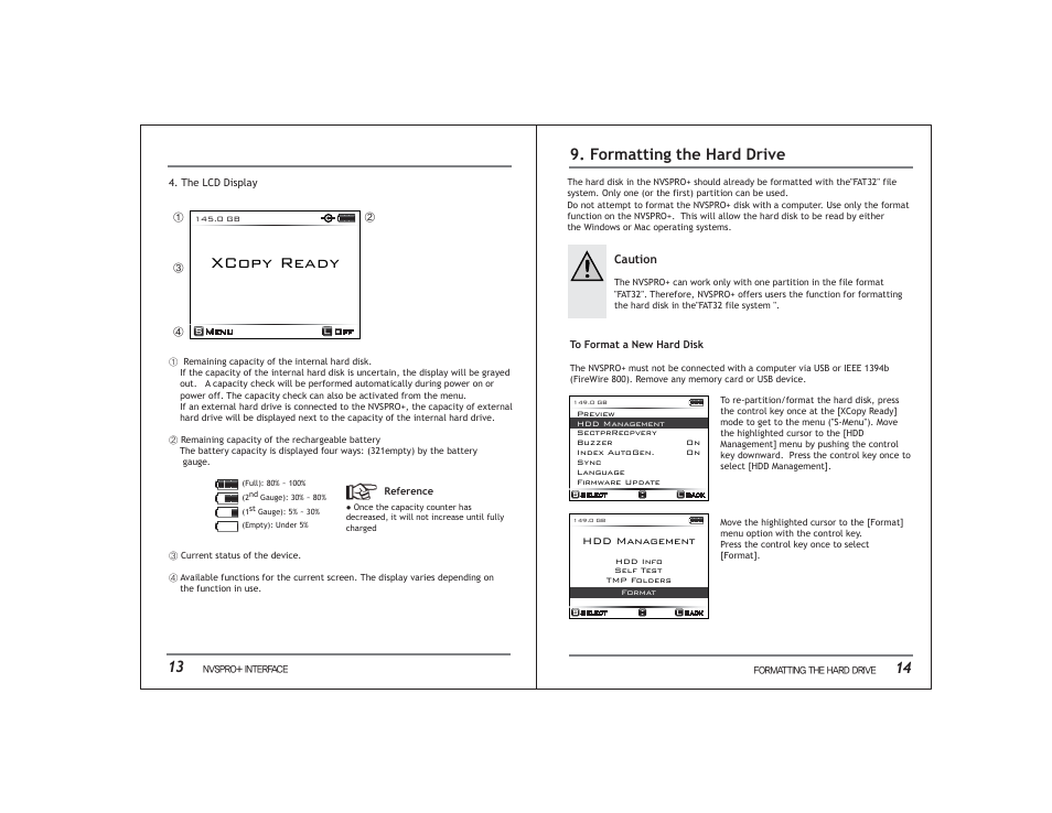 Xcopy ready, Formatting the hard drive | NextoDI NVS2525 User Manual | Page 10 / 32