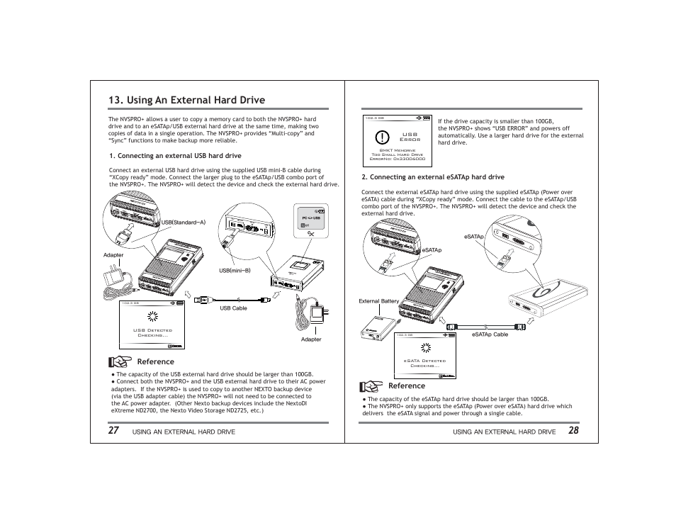 Using an external hard drive | NextoDI NVS2525 User Manual | Page 17 / 32