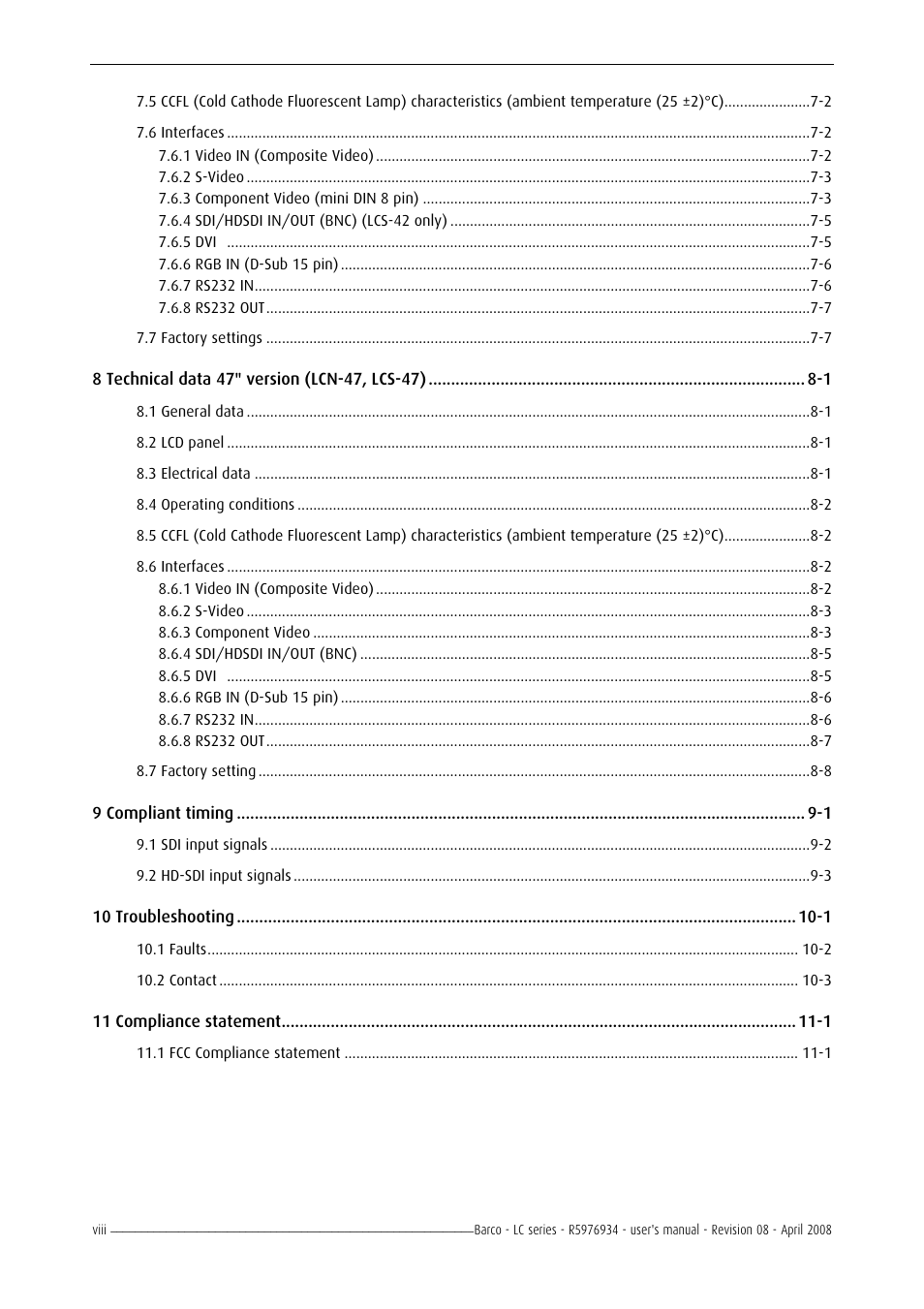 Barco R5976934 User Manual | Page 10 / 144