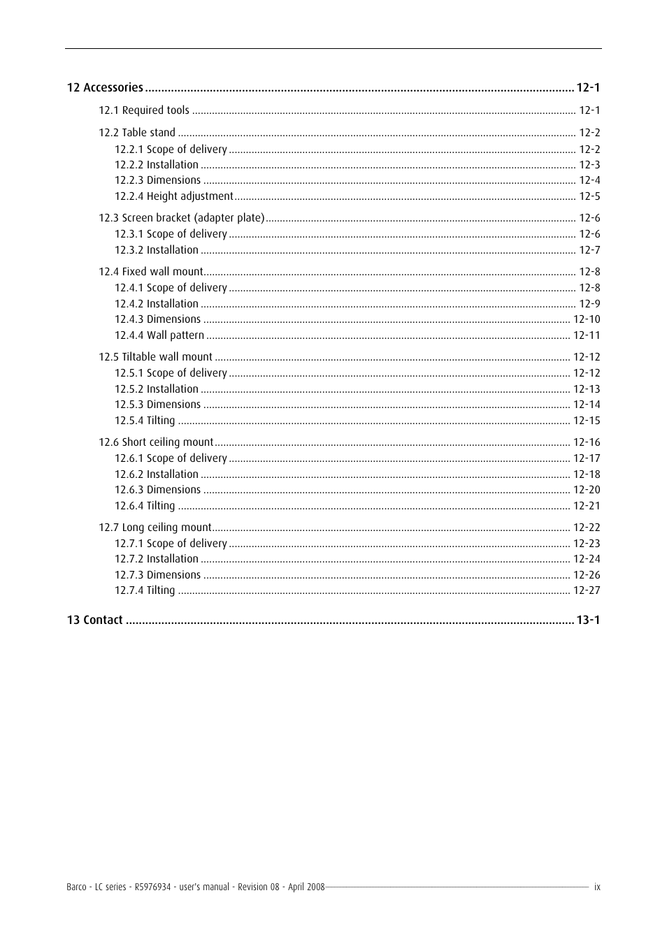 Barco R5976934 User Manual | Page 11 / 144